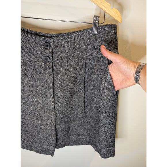 WRAP LONDON Women's Gray Tweed Shorts Size 12 NWT Linen Wool Silk Luxury UK - Picture 2 of 13